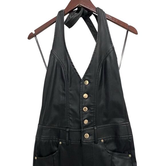Retrofête Cynthia Jumpsuit Black Coated Flared Leg Retro Revolve Women’s Size S - Picture 9 of 16
